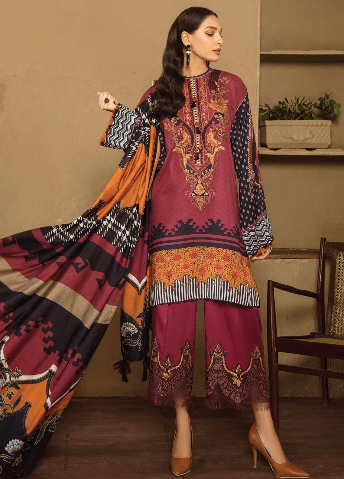 Baroque Fuchsia Lawn 100% Original