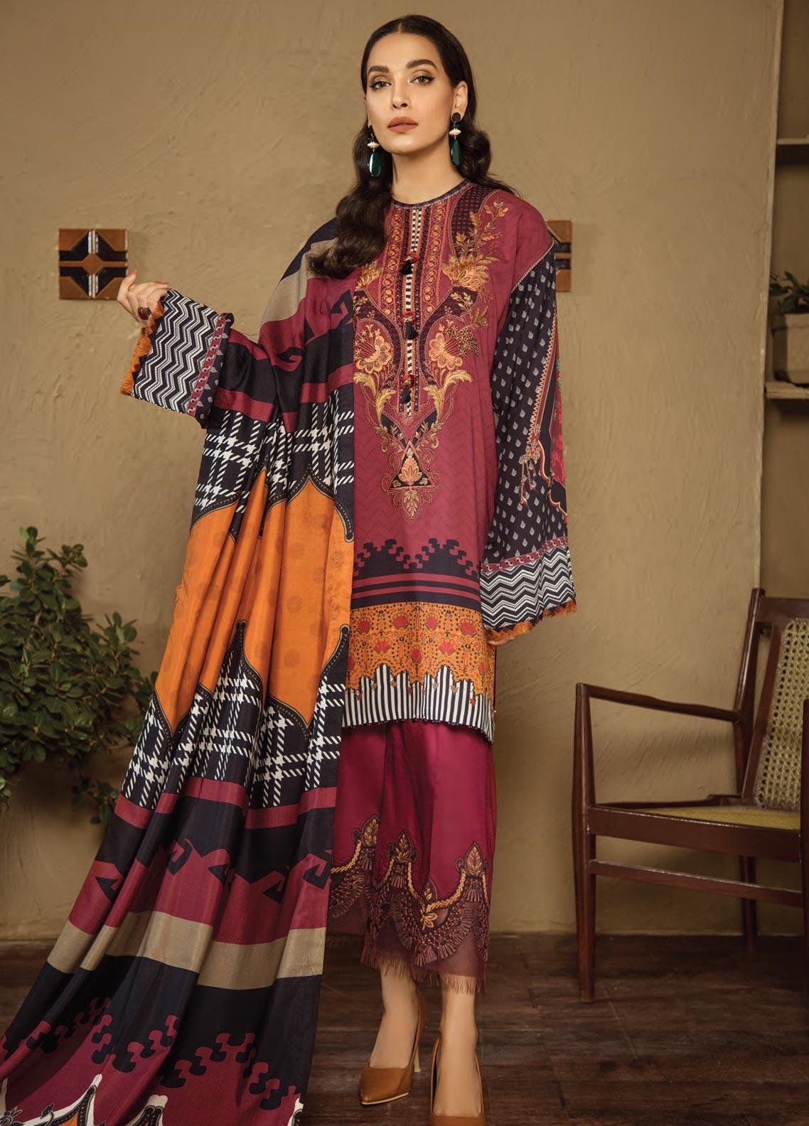 Baroque Fuchsia Lawn 100% Original