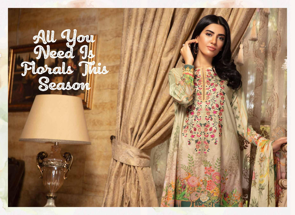 Johra Gulya Embroidered Digital Printed Lawn-100% Original Guaranteed