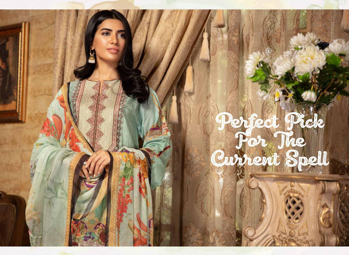 Johra Gulya Embroidered Digital Printed Lawn-100% Original Guaranteed