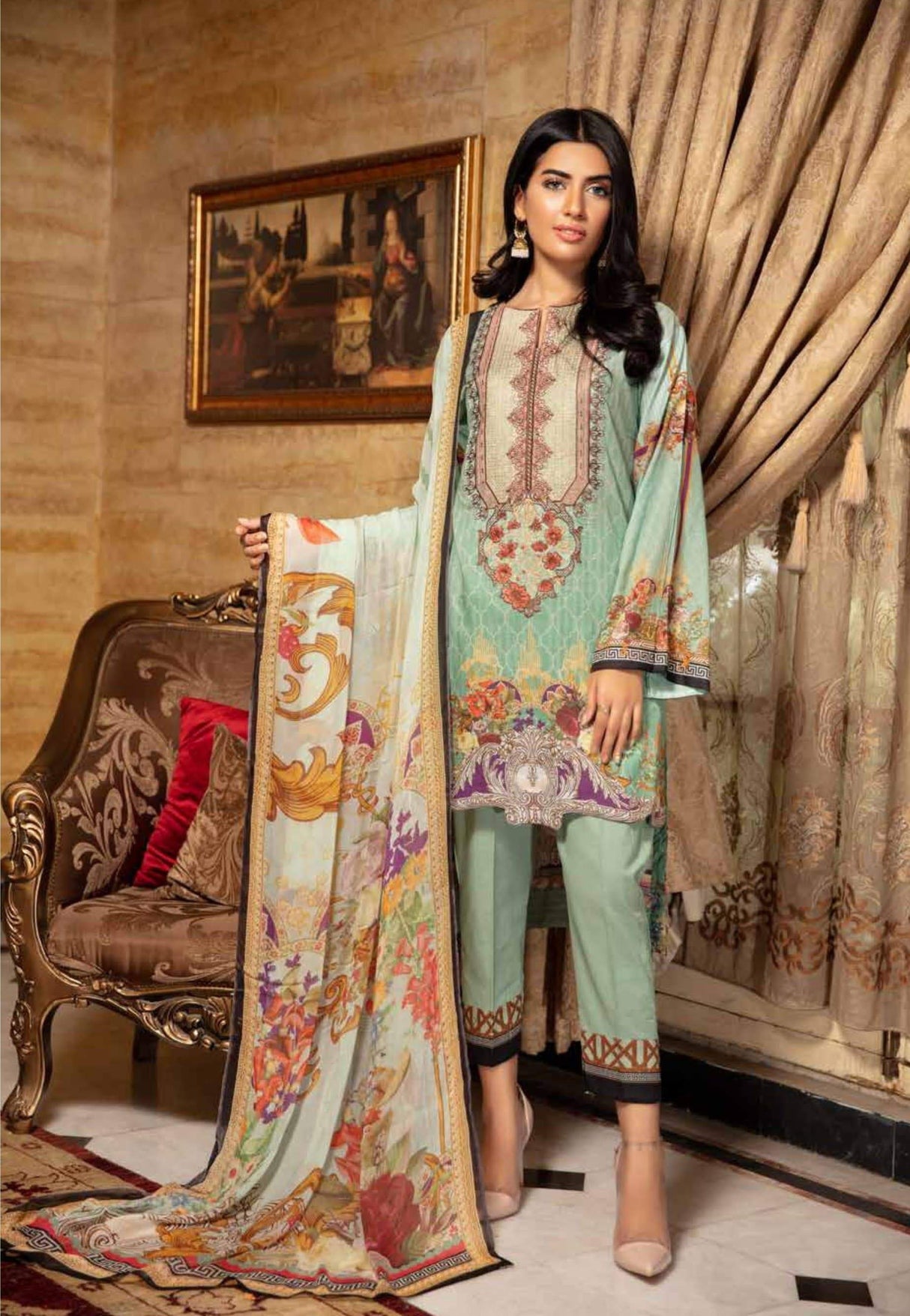 Johra Gulya Embroidered Digital Printed Lawn-100% Original Guaranteed