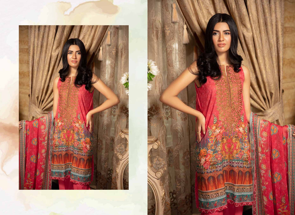 Johra Gulya Embroidered Digital Printed Lawn-100% Original Guaranteed