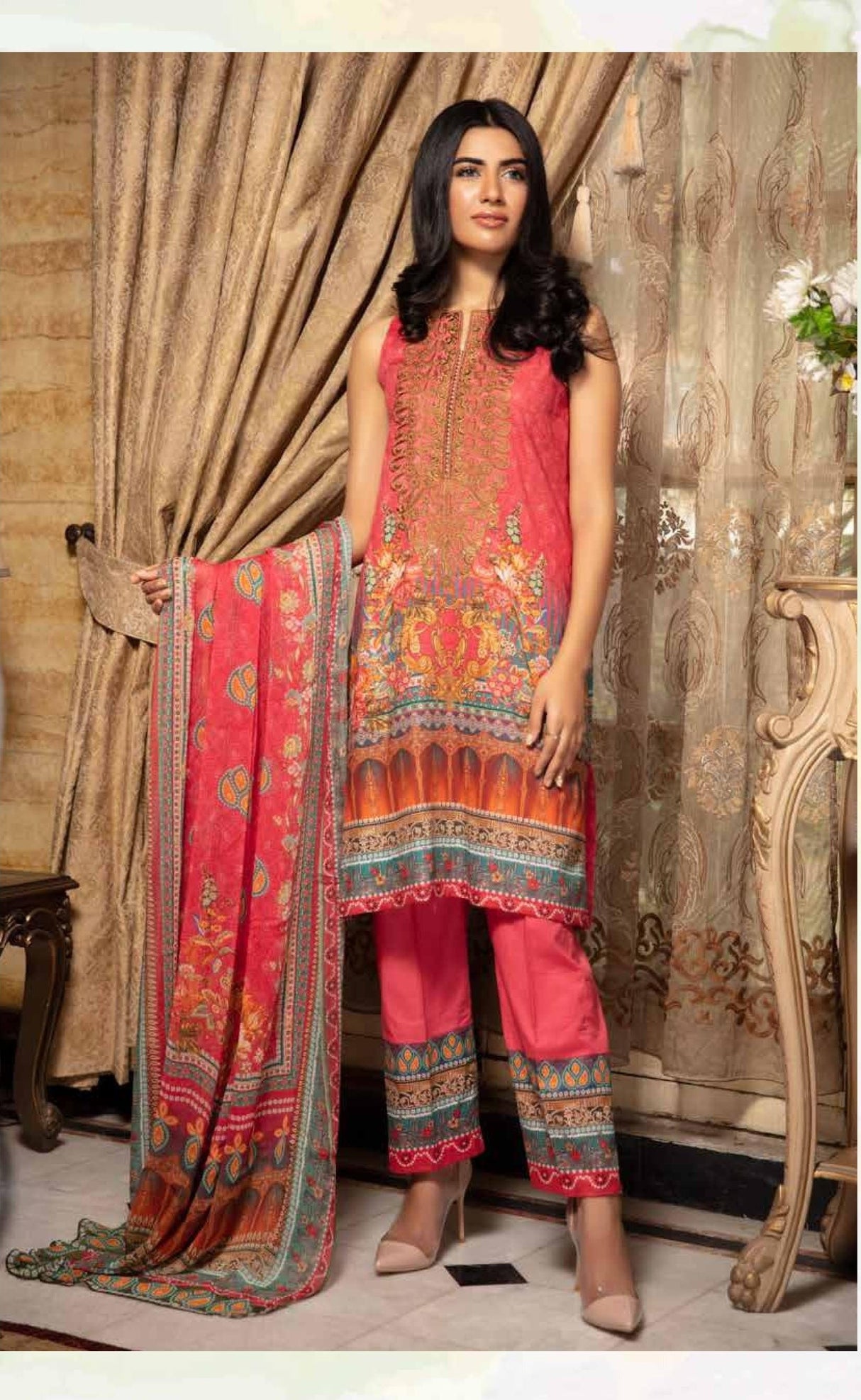 Johra Gulya Embroidered Digital Printed Lawn-100% Original Guaranteed