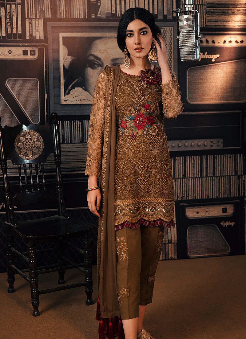 Pakistani Stitched Embroidery Party Wear Dresses Ready To Ship