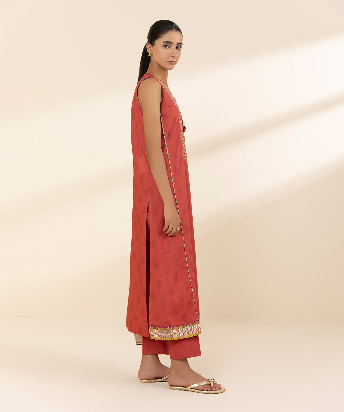 Sapphire Daily Red Embroidered Lawn Suit - Close Up