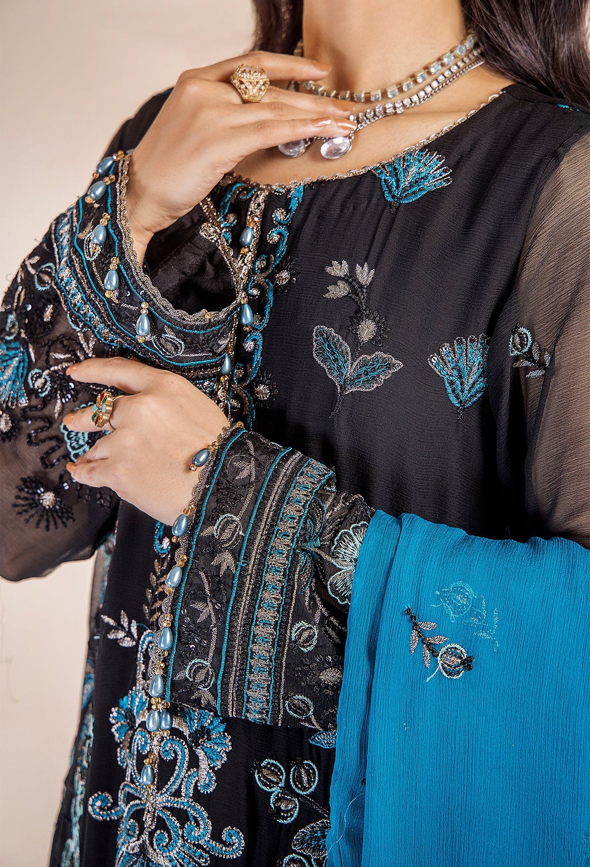 Lueur By Adans Libas Luxury Chiffon Embroidered Collection