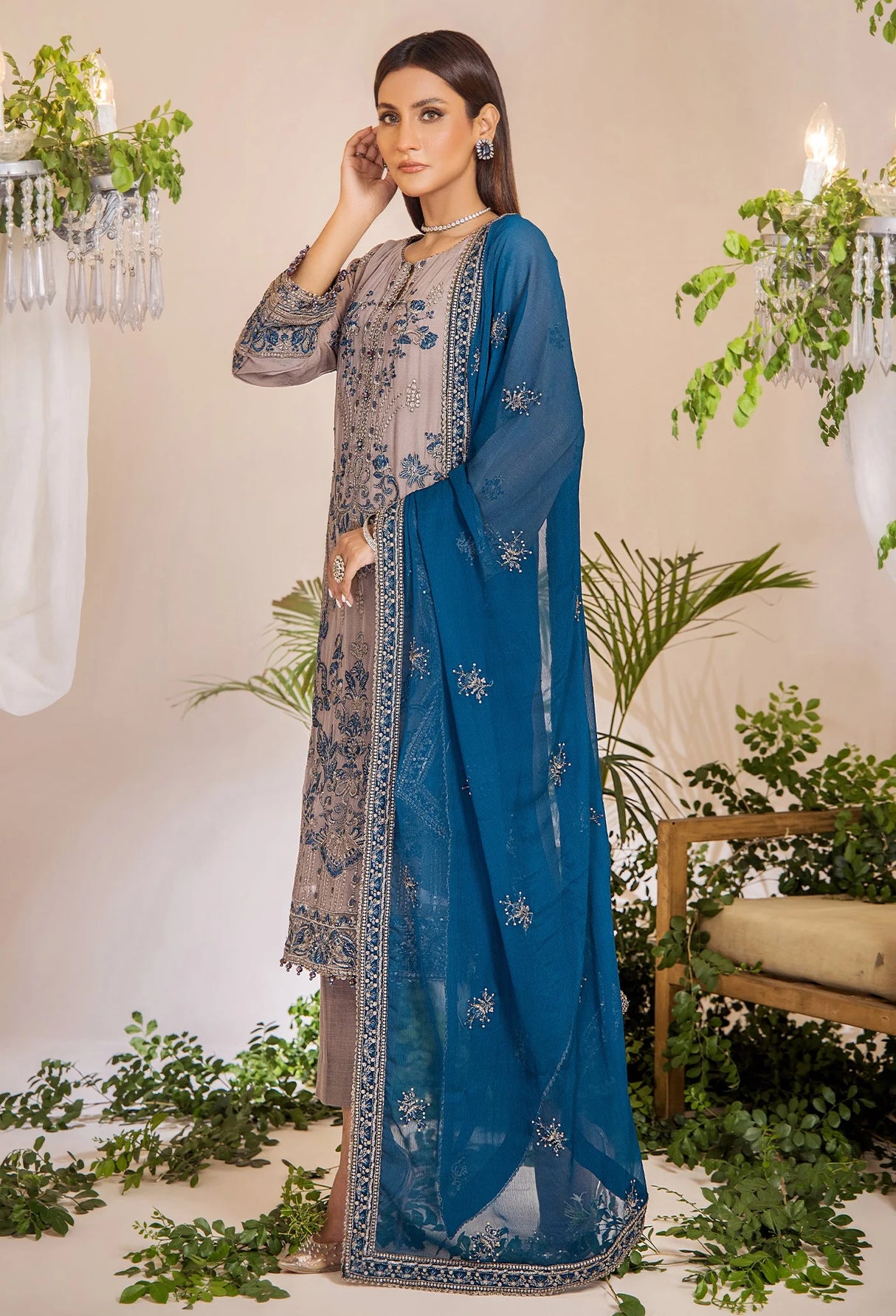 Lueur By Adans Libas Luxury Chiffon Embroidered Collection