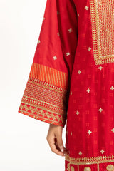 Gul Ahmed Raw Silk Embroidered Suit