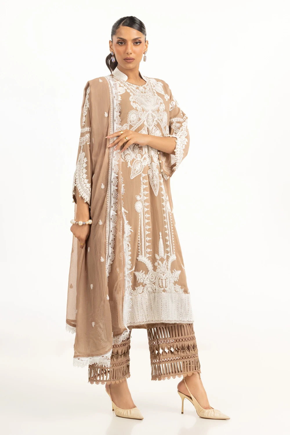 Gul Ahmed Swiss Voile Embroidered Suit