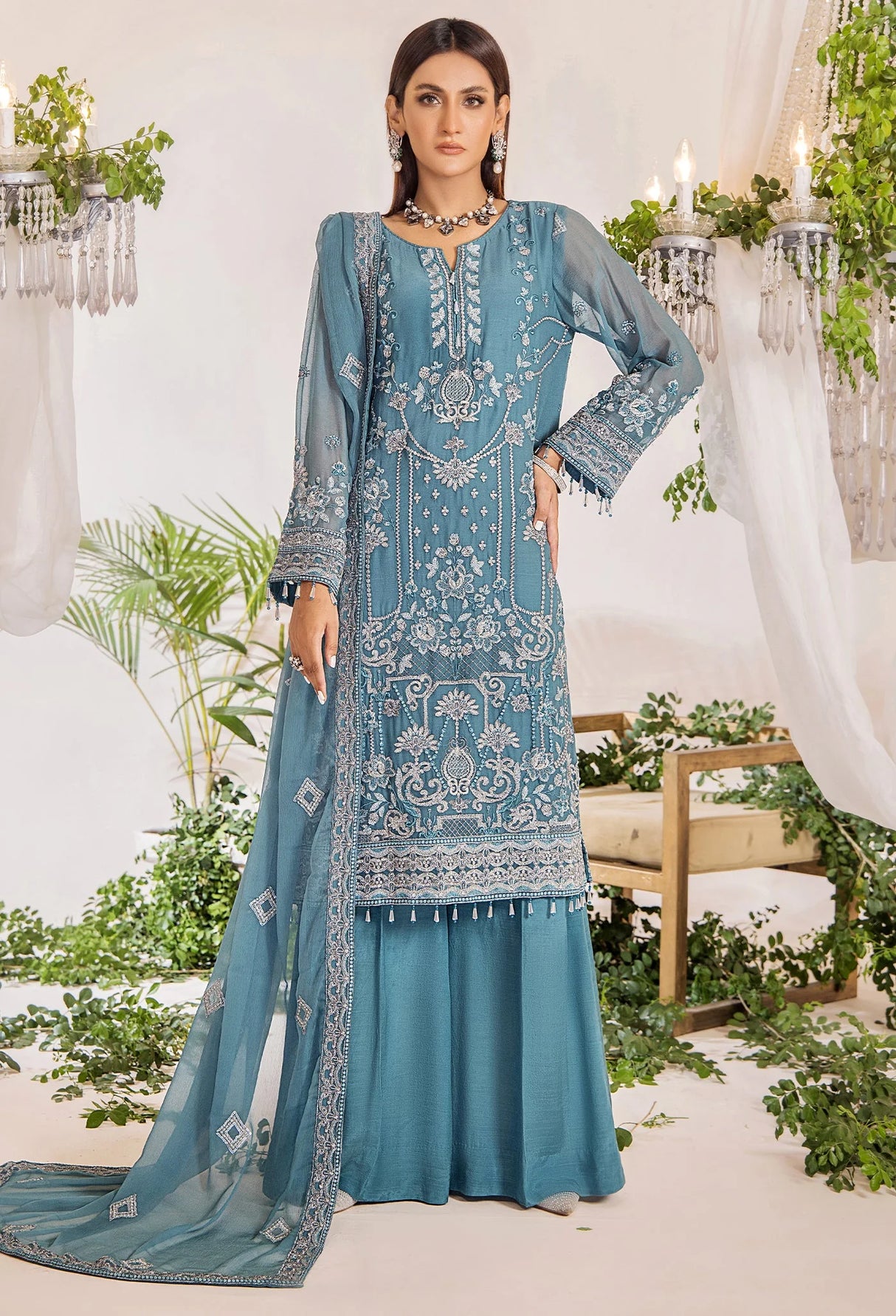 Lueur By Adans Libas Luxury Chiffon Embroidered Collection