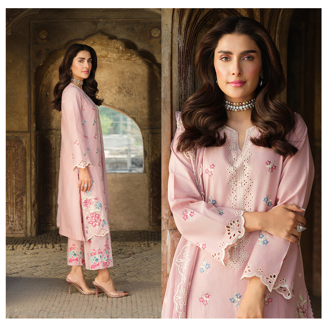 LimeLight 3 Piece Cambric Suit-Embroidered