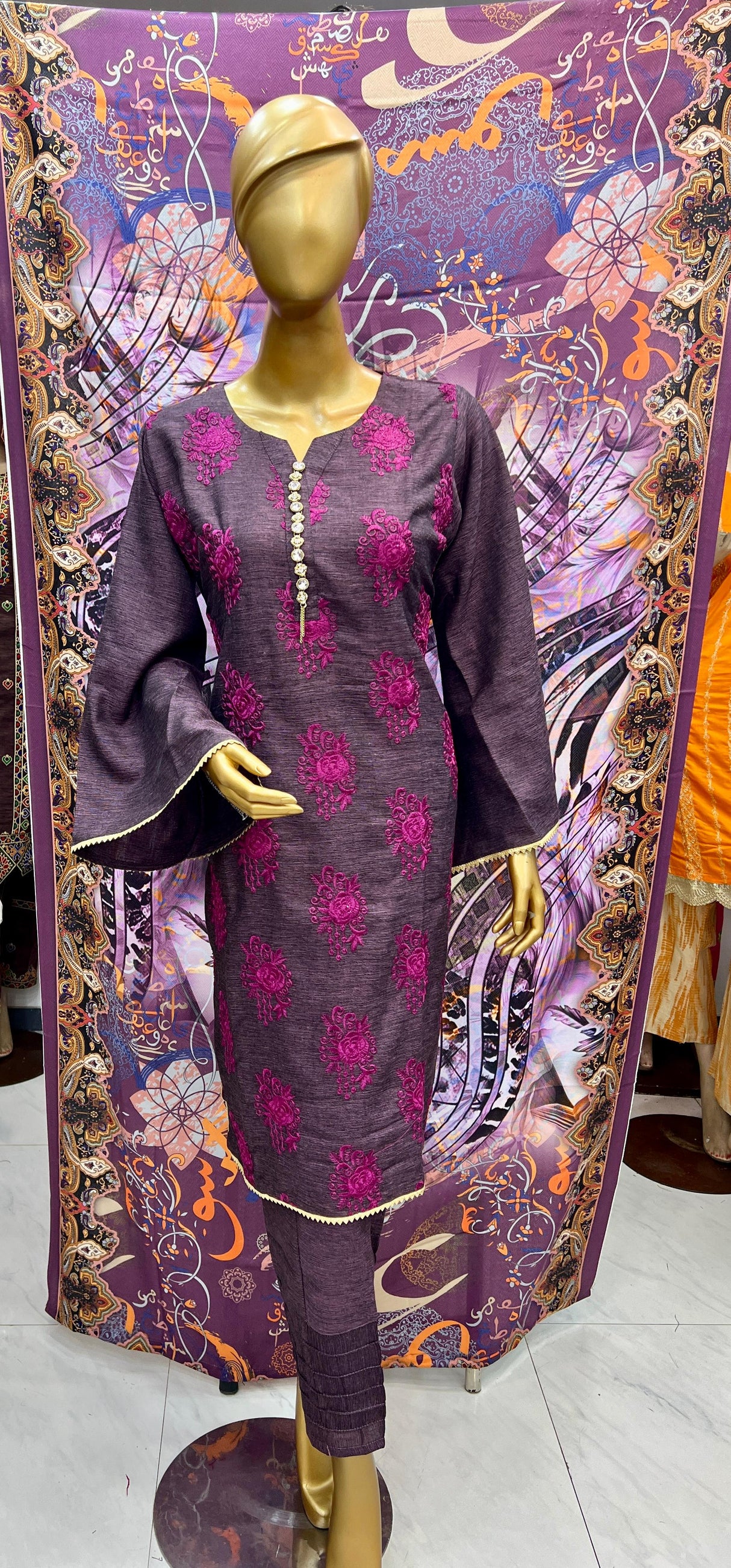 C Luxury Embroidered Lawn Ready To Ship