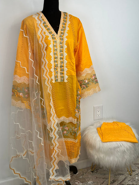 Pakistani Embroidered Luxury  Lawn ready to ship