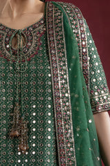 3-PC Embroidered Raw-Silk Suit by Charizma