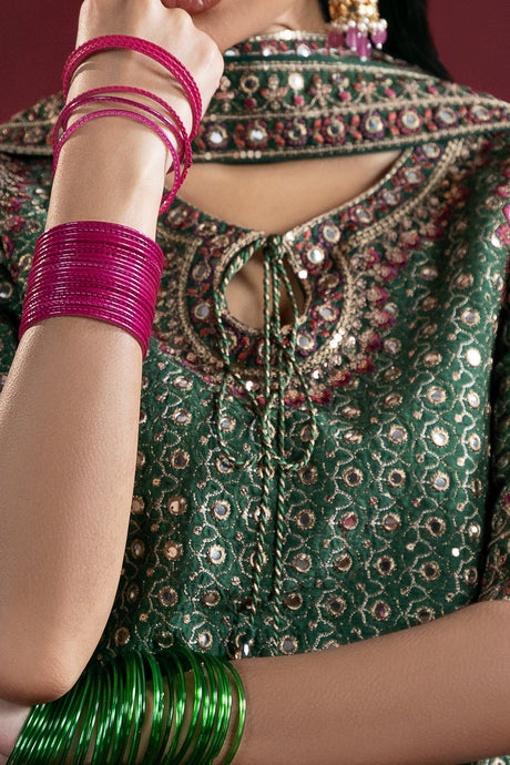 3-PC Embroidered Raw-Silk Suit by Charizma