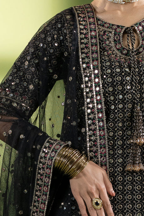 3-PC Embroidered Raw-Silk Suit by Charizma