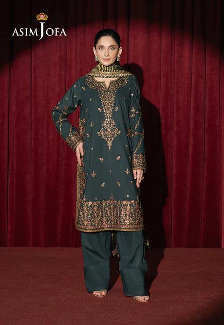 Asim Jofa embroidered Silk suit