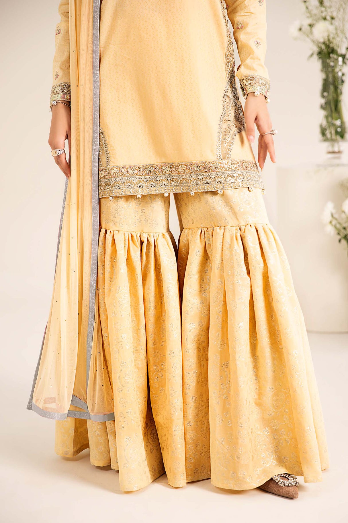 Maria. B. Embroidered Dobby Lawn Suit