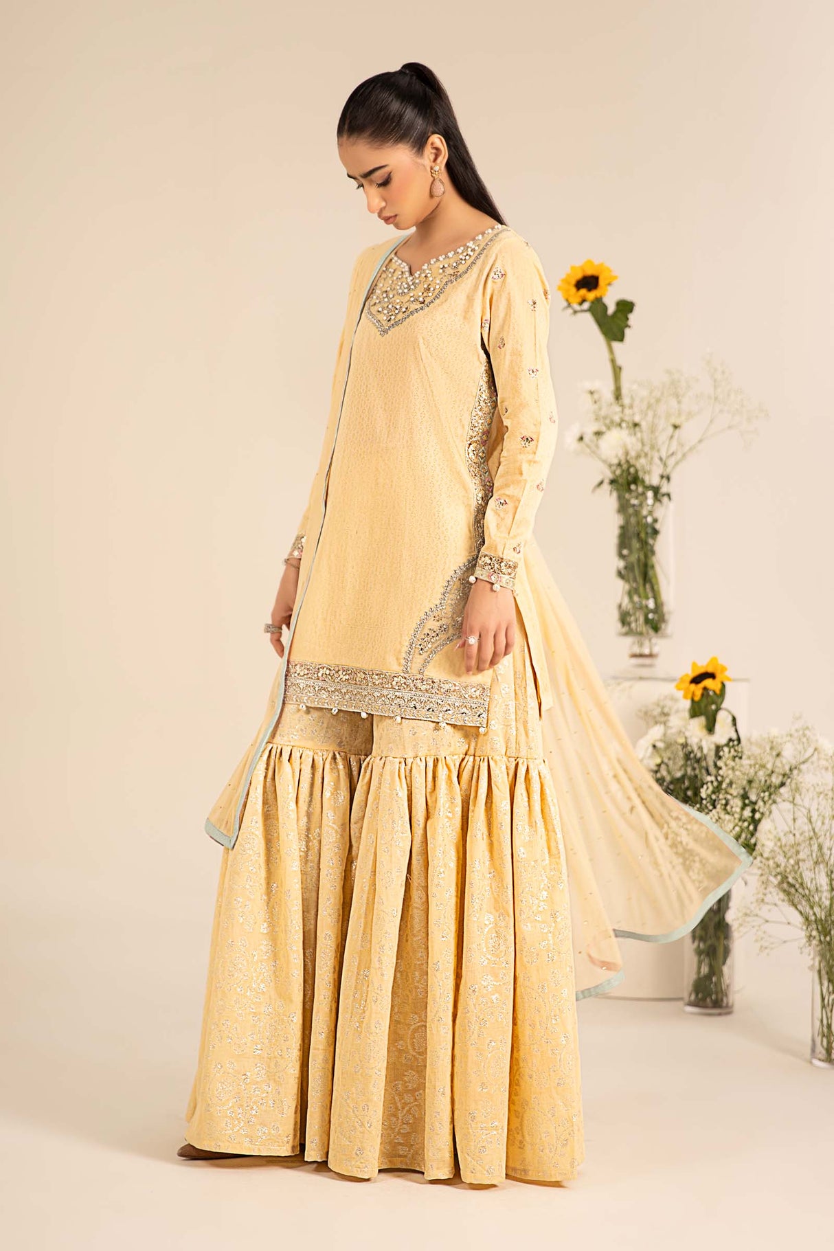 Maria. B. Embroidered Dobby Lawn Suit