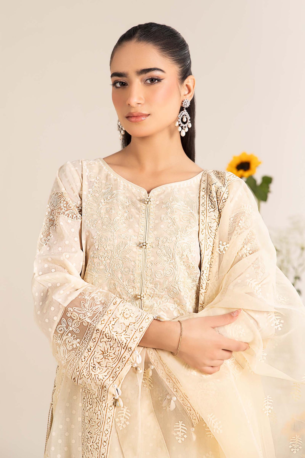 Maria. B.Embroidered Lawn Suit