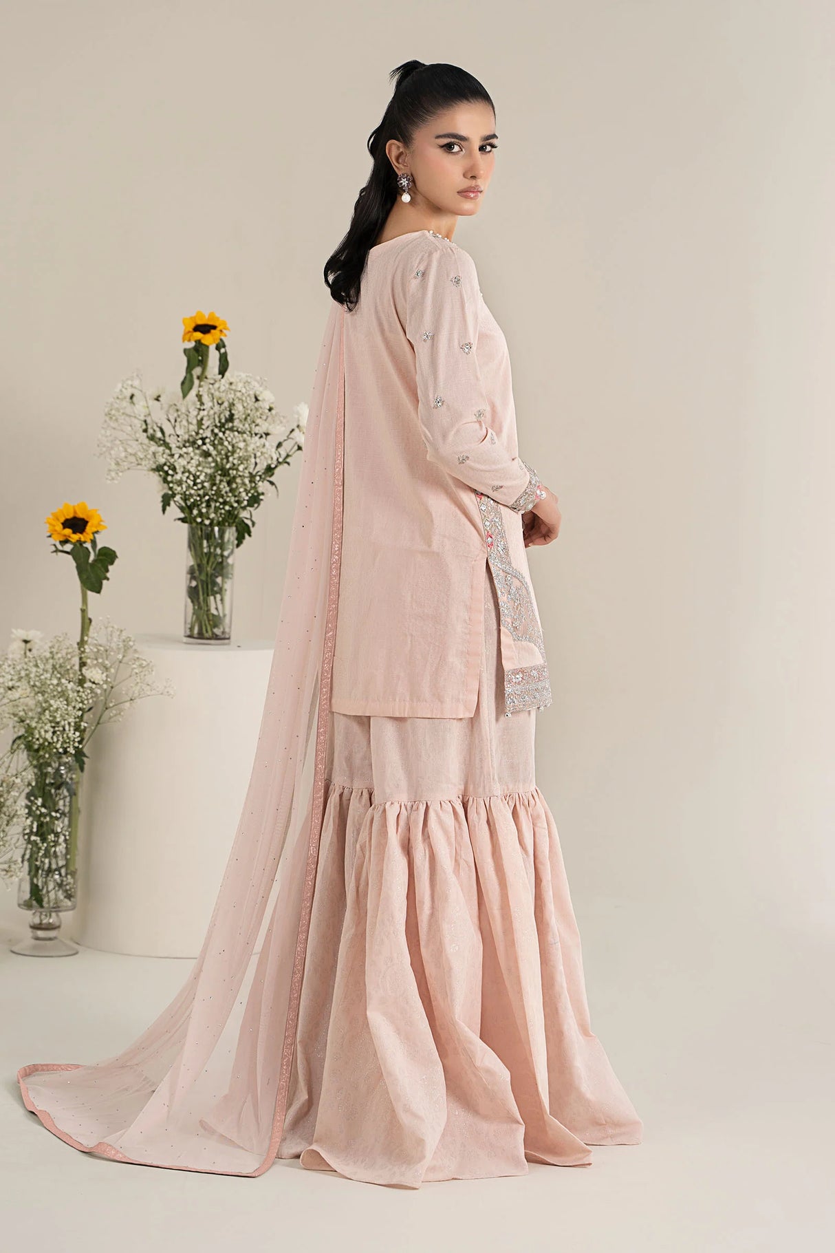Maria. B. Embroidered Dobby Lawn Suit