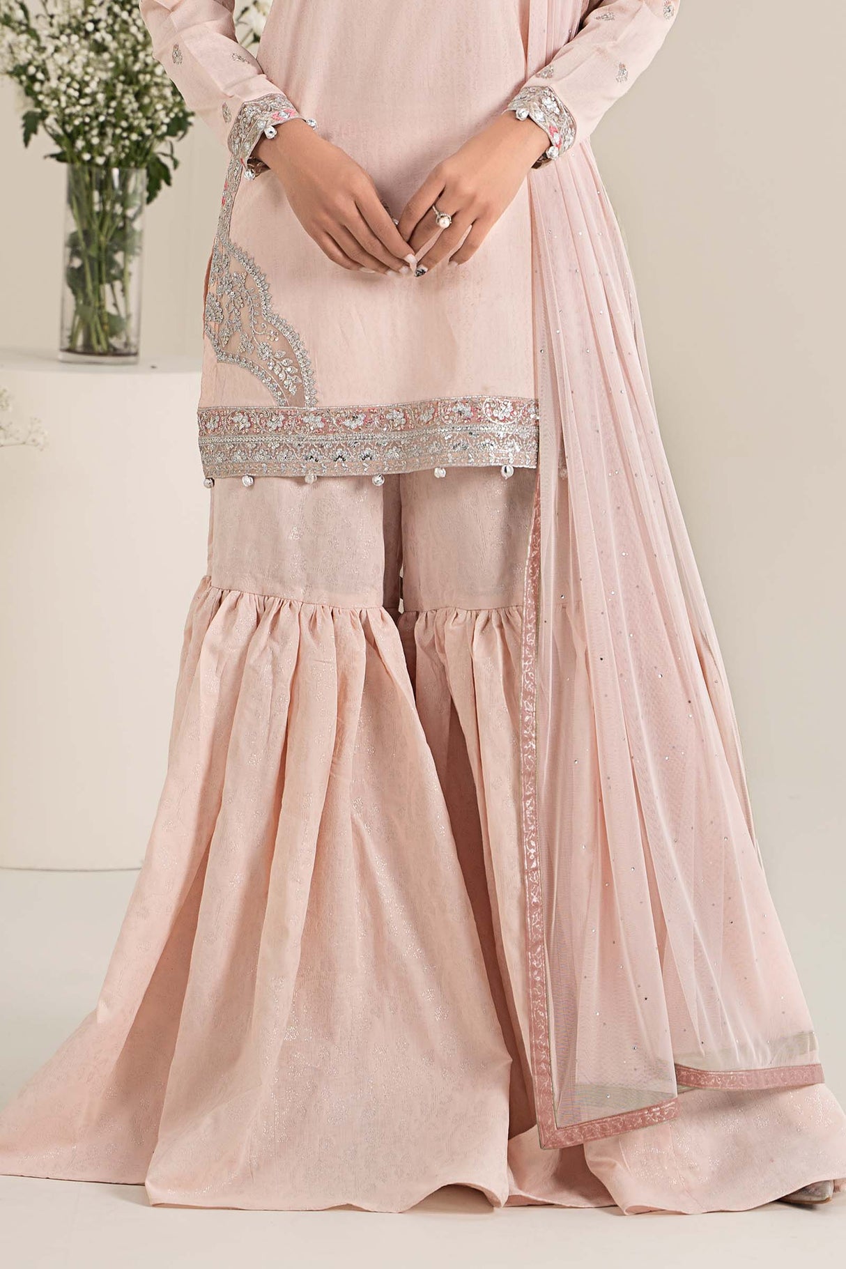 Maria. B. Embroidered Dobby Lawn Suit