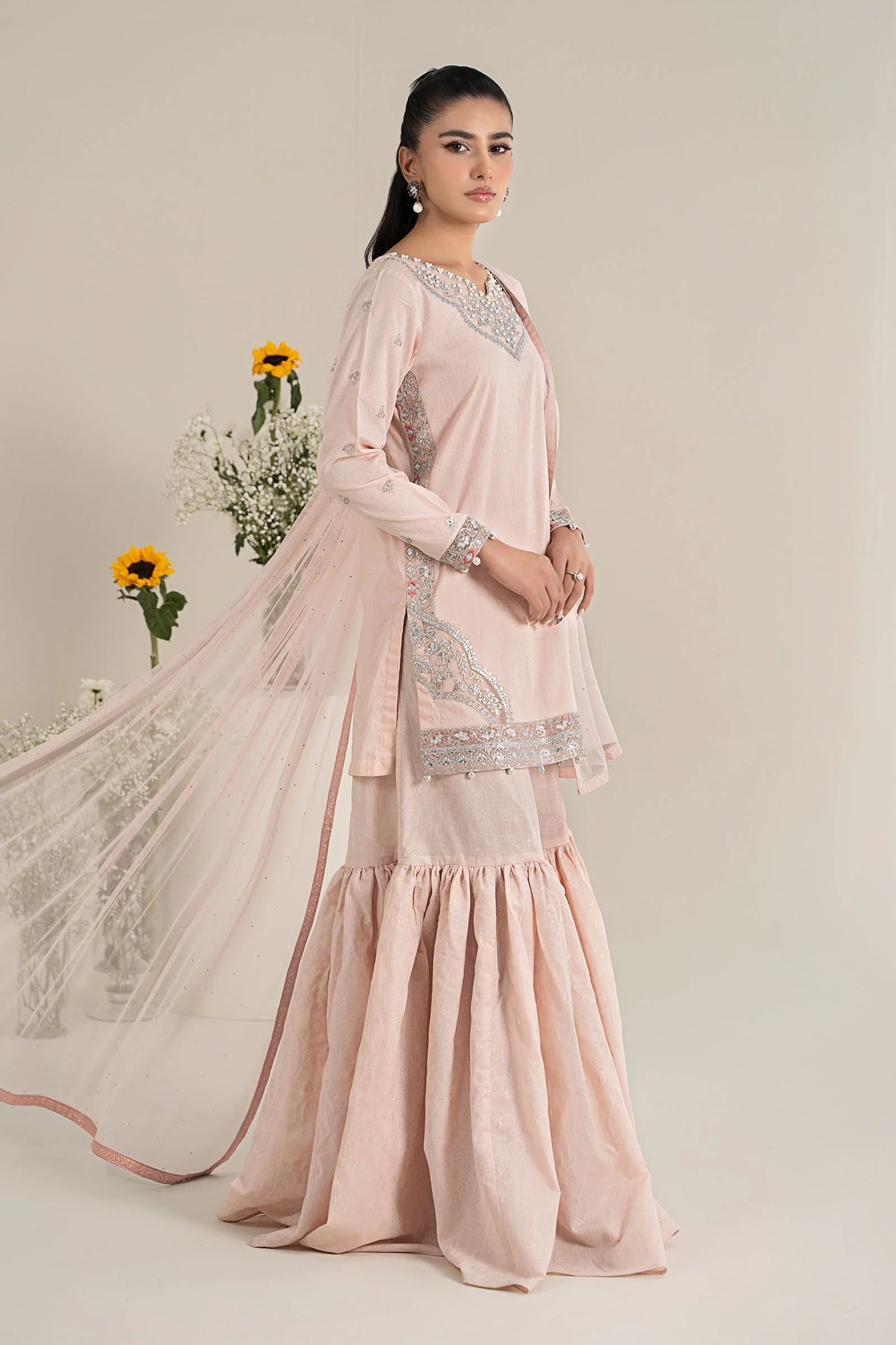 Maria. B. Embroidered Dobby Lawn Suit