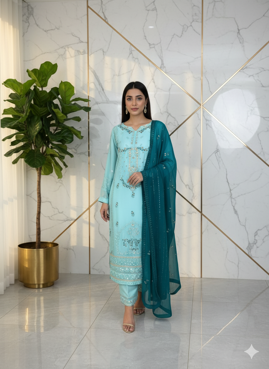 2pc Embroidered Kurti Collection Ready To Ship