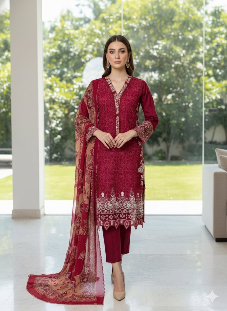 Luxury Embroidered Lawn Ready To Ship