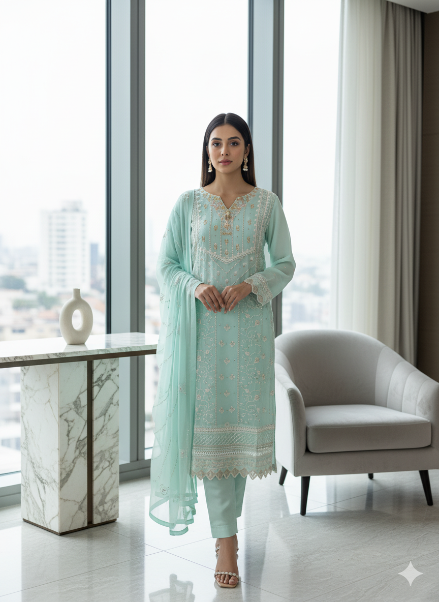 2pc Embroidered Kurti Collection Ready To Ship