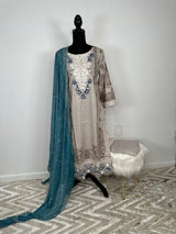 Pakistani Embroidered Lawn  ready to ship.