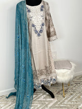 Pakistani Embroidered Lawn  ready to ship.