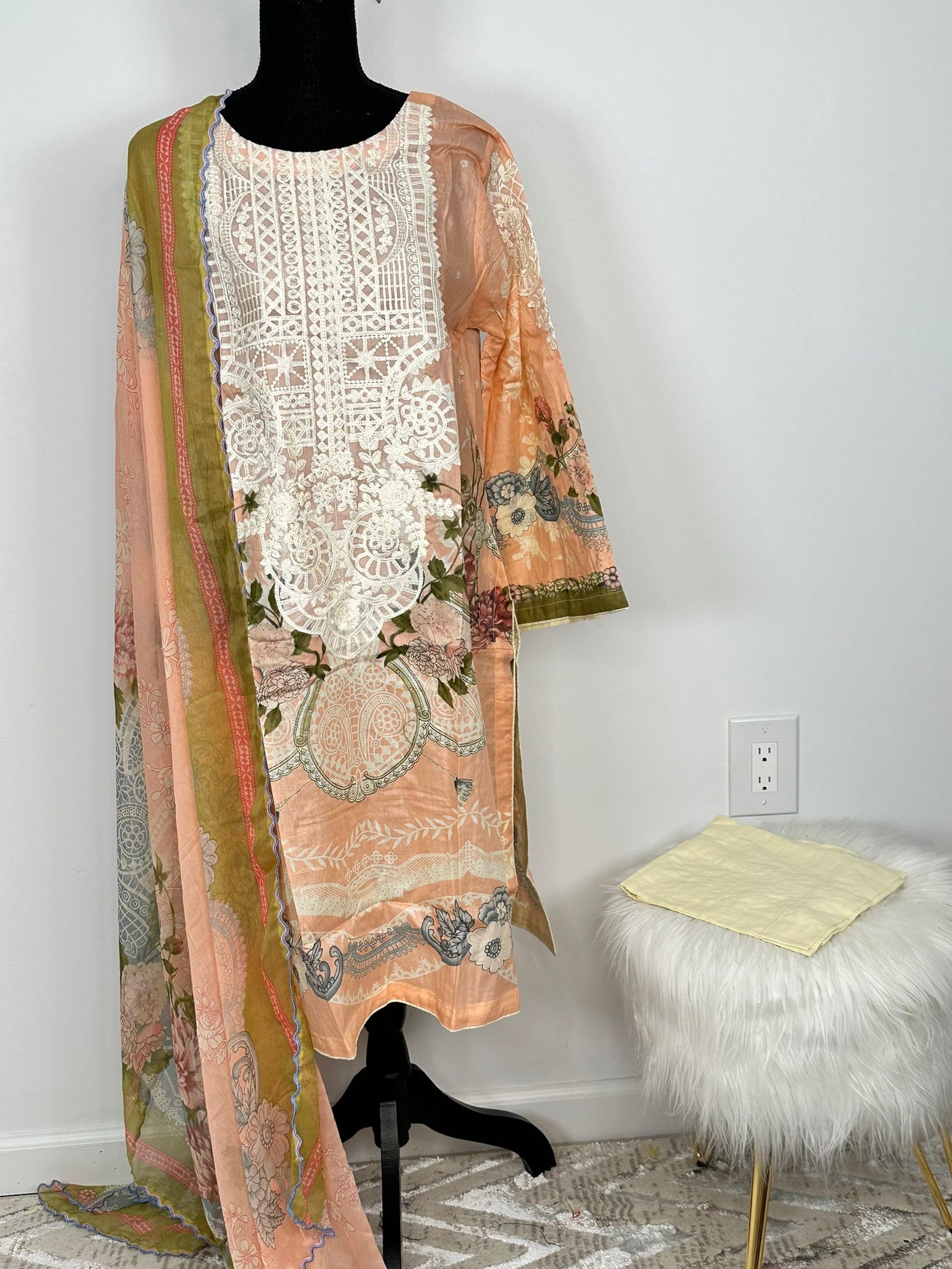 Pakistani Embroidered Lawn  ready to ship