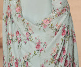 Sky Grey Embroidered Chinnon Palazzo Kameez