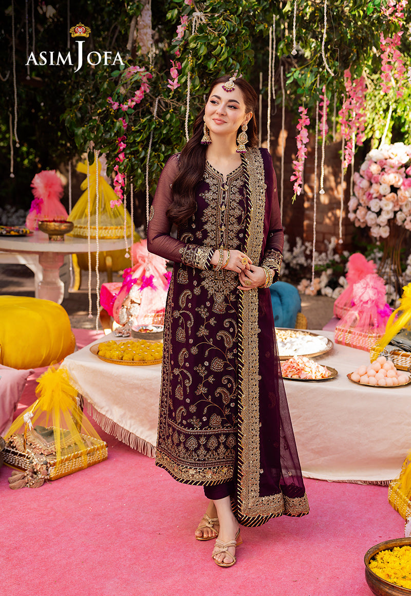 asim jofa black dress AJSM-19 || MAAHRU AND NOORIE || ASIM JOFA – Kapraye main image 0
