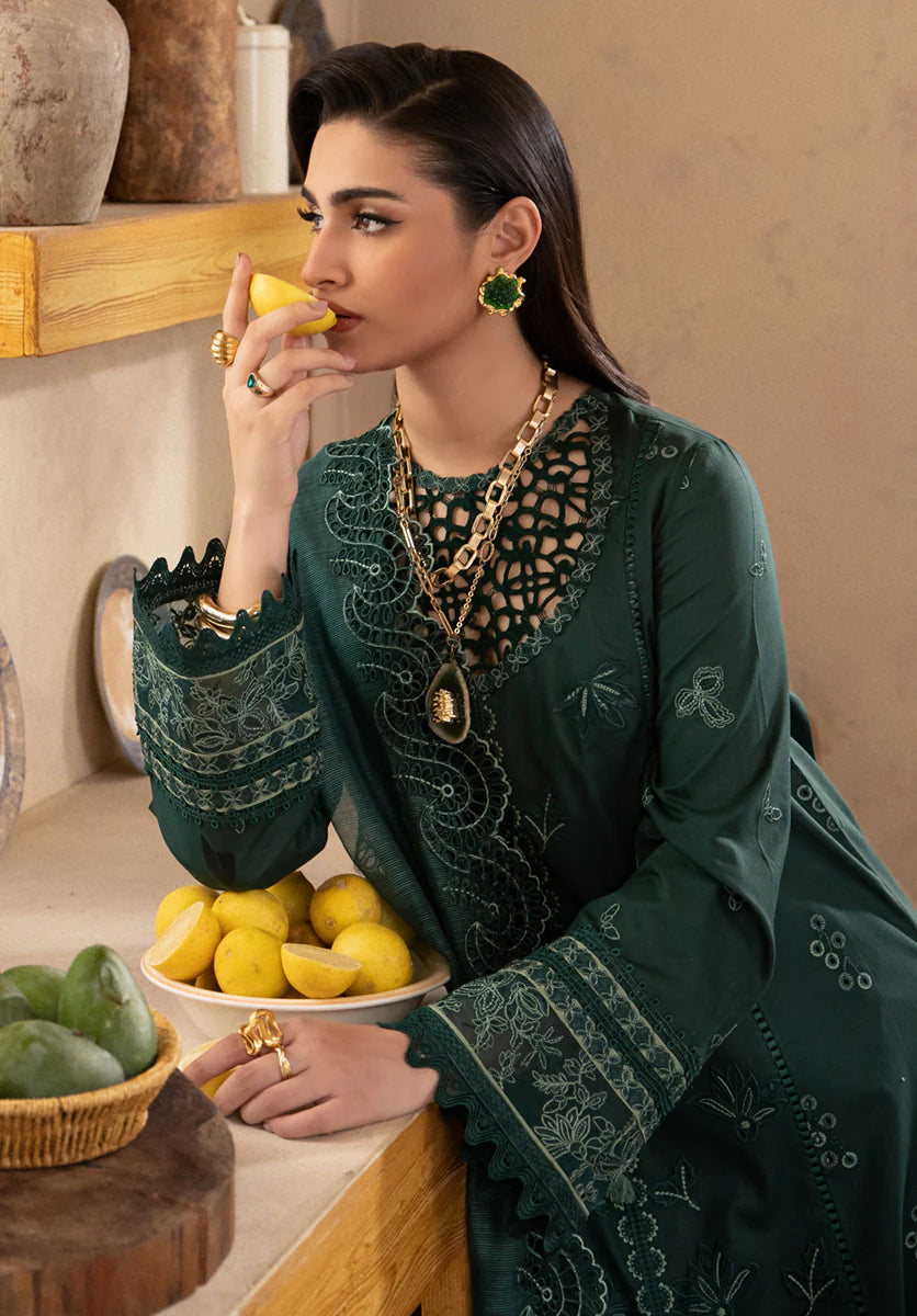 Qalamkar luxury embroidered lawn