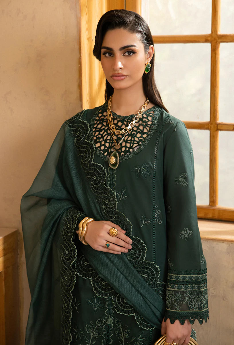 Qalamkar luxury embroidered lawn