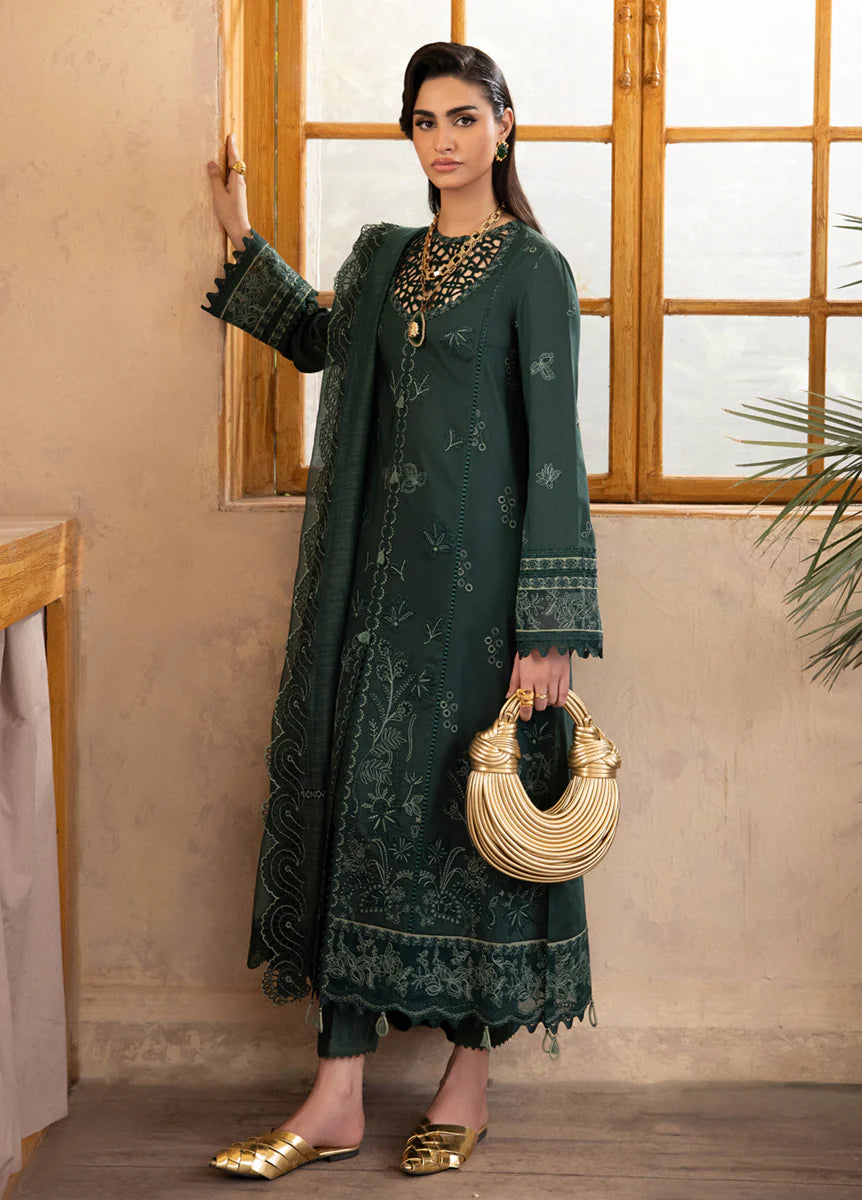 Qalamkar luxury embroidered lawn