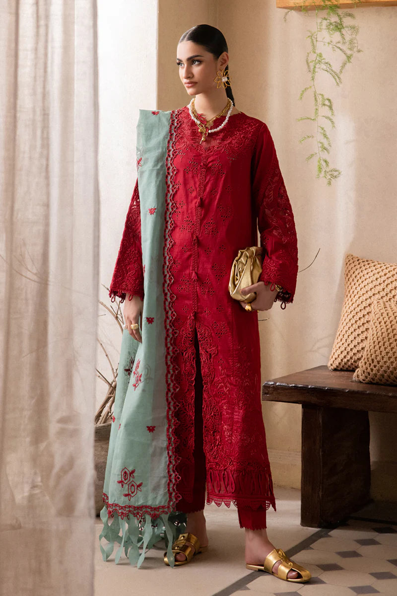 Qalamkar luxury embroidered lawn