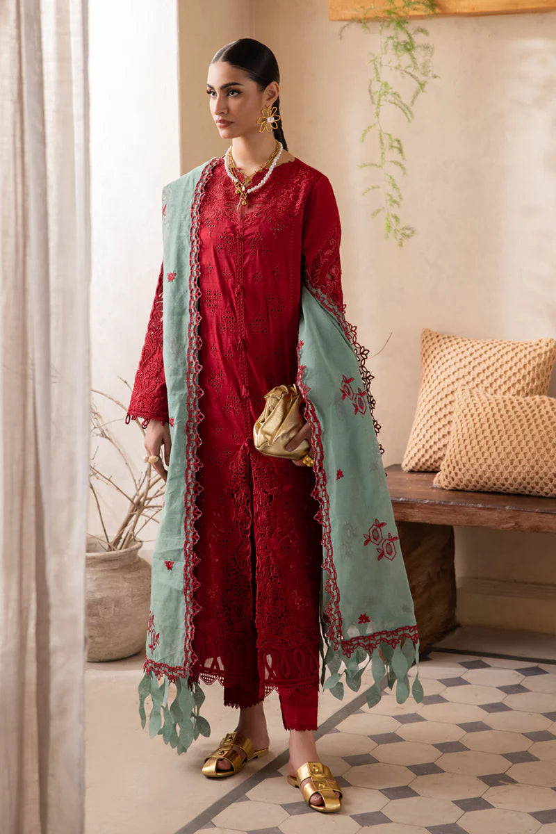 Qalamkar luxury embroidered lawn