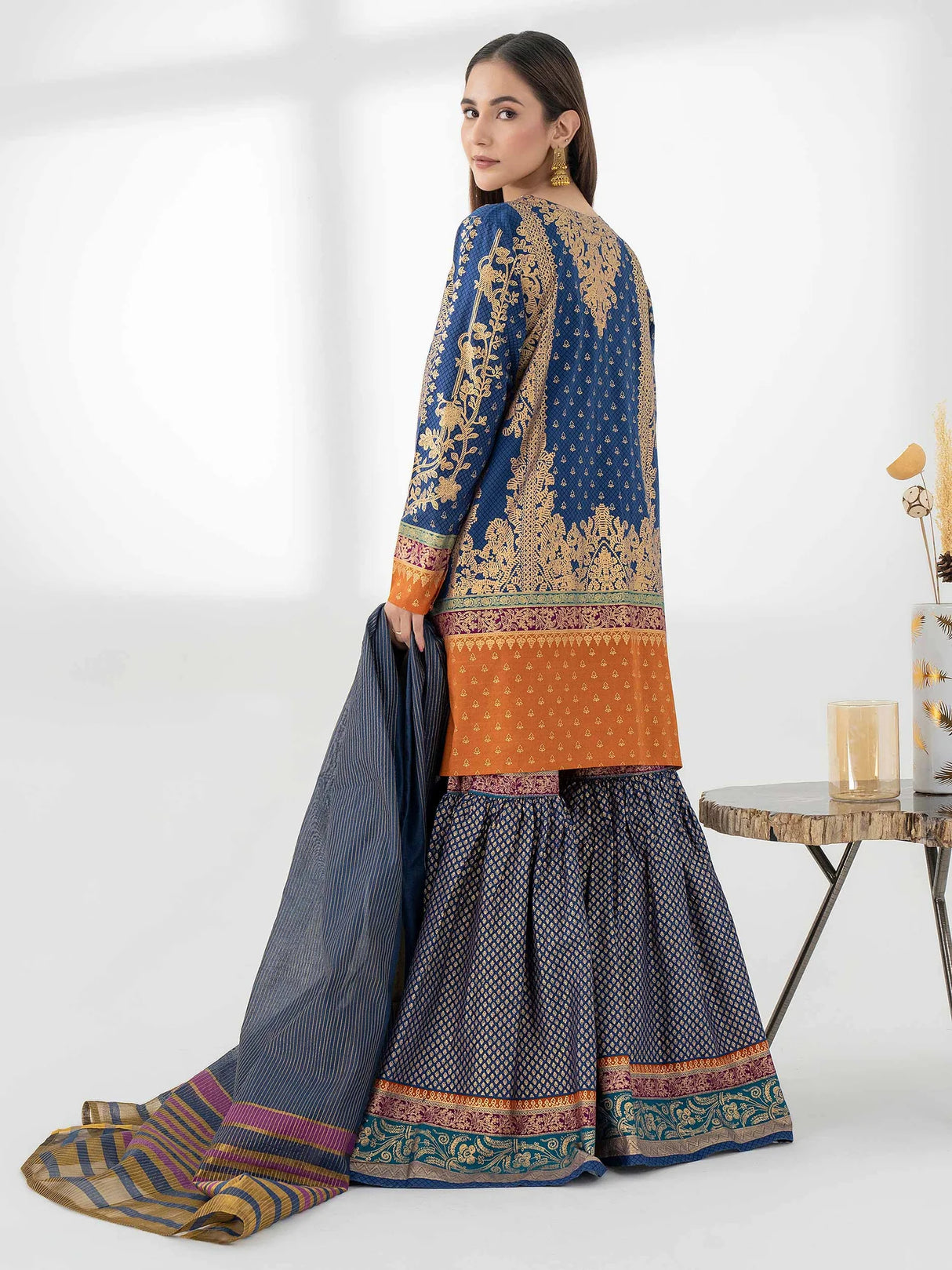 LimeLight 3 Piece Cambric Suit-Embroidered