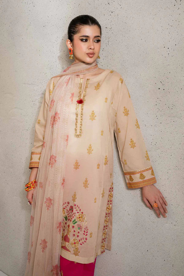 Nishat Linen Embroidered Suit