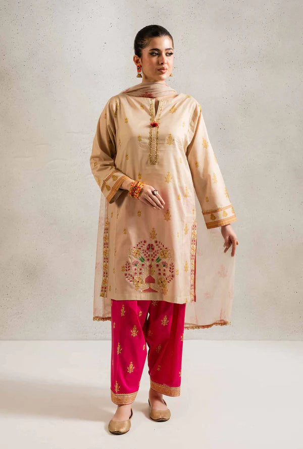 Nishat Linen Embroidered Suit