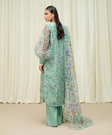 Sapphire Luxe Aqua Embroidered Organza Suit - Details