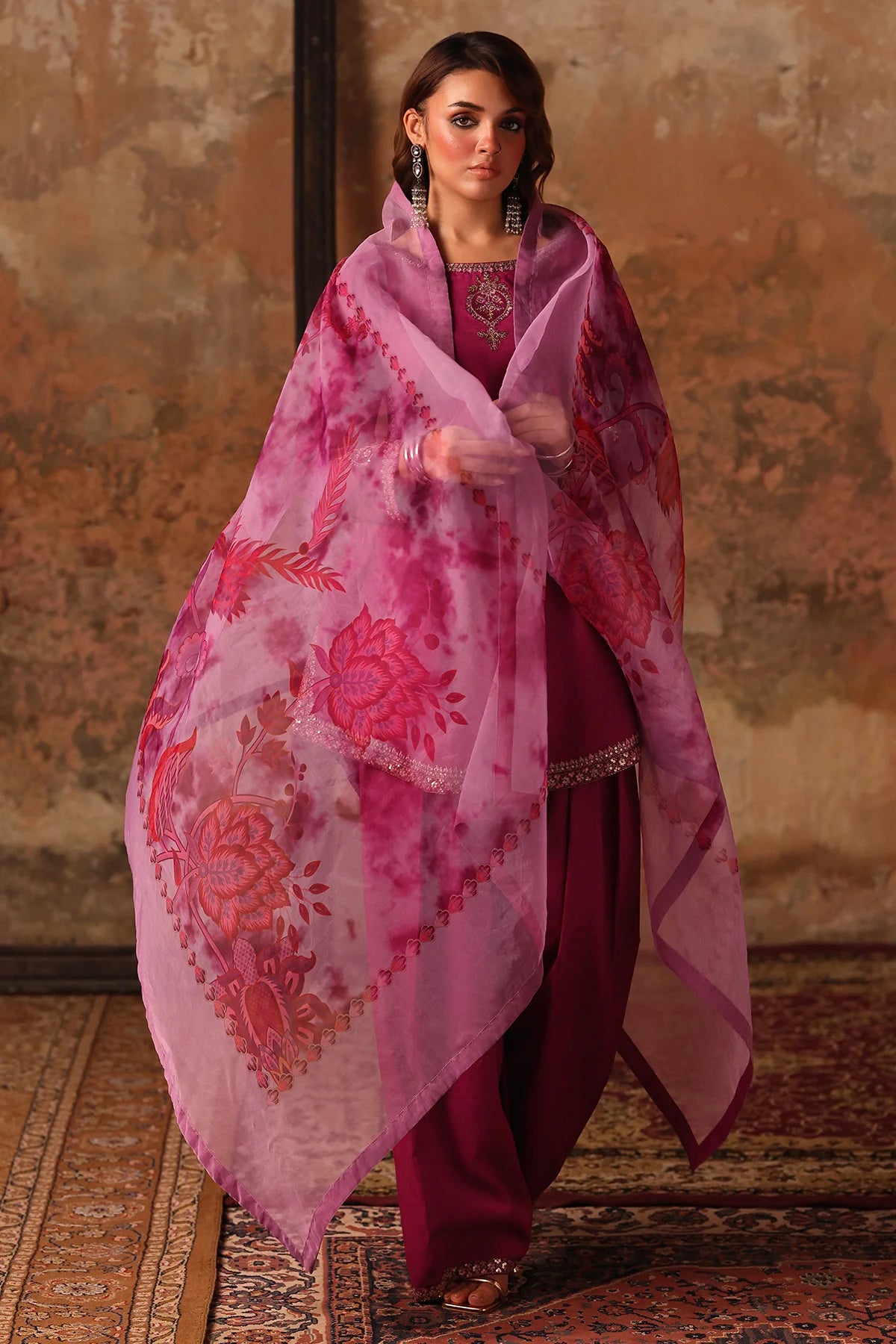 Charizma Embroidered Raw-Silk Suit