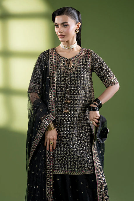 3-PC Embroidered Raw-Silk Suit by Charizma