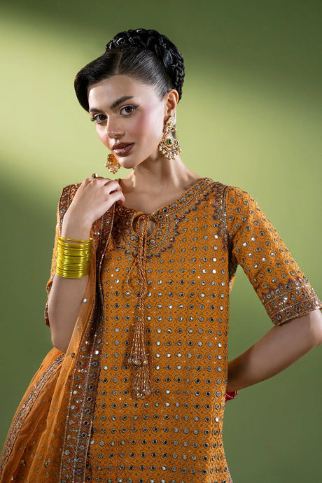 3-PC Embroidered Raw-Silk Suit by Charizma