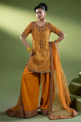 3-PC Embroidered Raw-Silk Suit by Charizma