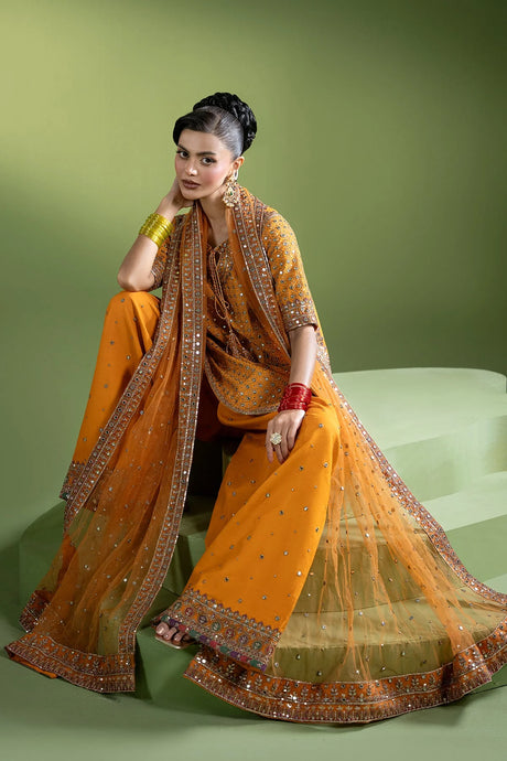 3-PC Embroidered Raw-Silk Suit by Charizma