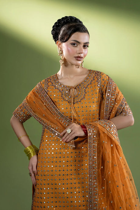 3-PC Embroidered Raw-Silk Suit by Charizma